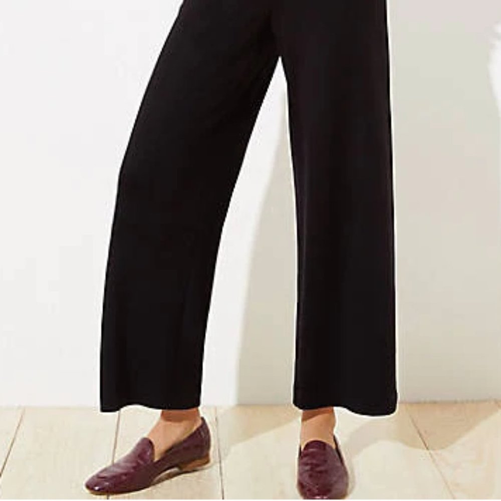 LOFT ponte knit wide leg pants PETITE
